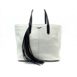 SAC ZADIG VOLTAIRE MICK INITIALS CUIR BLANC 