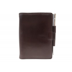 VINTAGE PORTE AGENDA HERMES AVEC STYLO EN ARGENT 925 EN CUIR BOX MARRON 435€