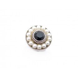 BAGUE TIFFANY & CO ZIEGFELD 48 EN ARGENT MASSIF ONYX ET PERLES SILVER RING 800€