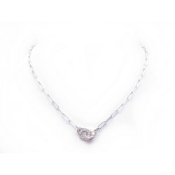 COLLIER DINH VAN MENOTTES R10 654112 44 CM OR BLANC & DIAMANTS NECKLACE 3250€