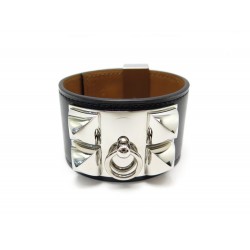 BRACELET HERMES COLLIER DE CHIEN H068440CK CUIR BOX NOIR + BOITE LEATHER 995€