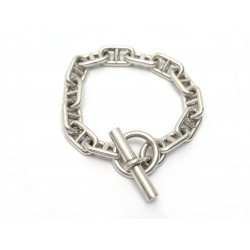 BRACELET HERMES CHAINE D'ANCRE GM T18 EN ARGENT MASSIF 71GR SILVER JEWEL 970€