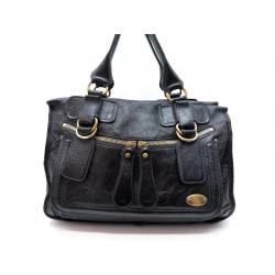 SAC A MAIN CHLOE BAY CABAS TOTE 40 CM CUIR NOIR BLACK LEATHER HAND BAG 1594€