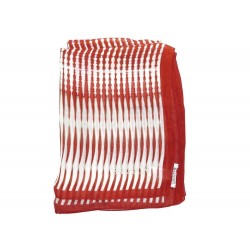 NEUF FOULARD BALMAIN ETOLE EN SOIE ROUGE ET BLANC NEW RED AND WHITE SILK SCARF