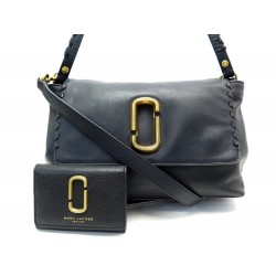 SAC A MAIN MARC JACOBS CUIR NOIR + PORTEFEUILLE CUIR NOIR 