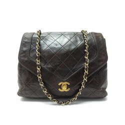 VINTAGE SAC A MAIN CHANEL TIMELESS CUIR MATELASSE MARRON BANDOULIERE BAG 3700€