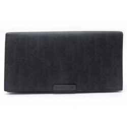 NEUF PORTEFEUILLE DIOR HOMME LONG HORIZONTAL PORTE CARTE TOILE OBLIQUE NOIR 480€