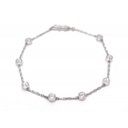 BRACELET CARTIER MOTIF LOVE CHAINE 18 CM EN OR BLANC 7.9GR WHITE GOLD JEWEL