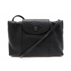 NEUF SAC LONGCHAMP LE PLIAGE PORTE TRAVERS CUIR NOIR 190 