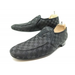 NEUF CHAUSSURES LOUIS VUITTON MOCASSINS 8 42 EN TOILE DAMIER LOAFERS SHOES 550€