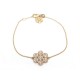 NEUF BRACELET FLEURS 16 CM EN OR ROSE 18K ET DIAMANTS NEW PINK GOLD FLOWER JEWEL