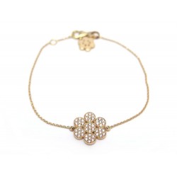 BRACELET OR MOTIF FLEUR DIAMANTS 