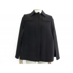 NEUF MANTEAU STELLA MCCARTNEY PONCHO T40 M EN LAINE NOIR NEW BLACK COAT 1195€