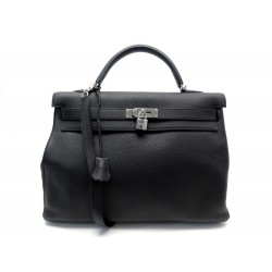 SAC HERMES KELLY 40 CUIR TOGO RETOURNE NOIR 