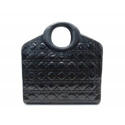 SAC DIOR LADY O CUIR VERNI NOIR 