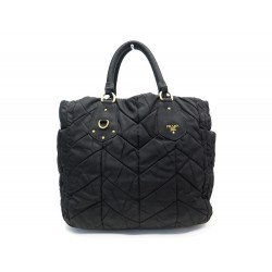 SAC PRADA TOILE GAUFRE NOIR 