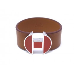 NEUF BRACELET HERMES 2002 EMAIL ET CUIR 