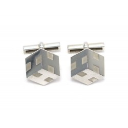 NEUF BOUTONS DE MANCHETTES HERMES CITY H104117B00 EN ARGENT 925 CUFFLINKS 506€