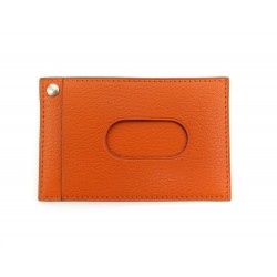 NEUF PORTE PASS TCHOU TCHOU CUIR CHEVRE MYSORE ORANGE 