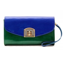 SAC A MAIN SERGIO ROSSI POCHETTE EN CUIR VERNI MULTICOLORE HAND BAG 790€