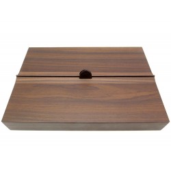 NEUF BOITE A COURRIER DROITE LIGNE EN BOIS PALISSANDRE ATTACHE CUIR BOX HAVANE