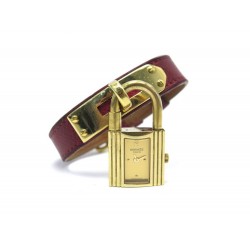 MONTRE HERMES KELLY CADENAS PM 20 MM QUARTZ EN CUIR ET METAL DORE WATCH 2350€