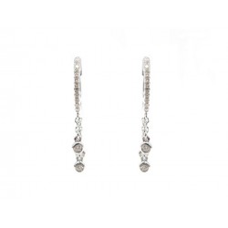 BOUCLES D'OREILLES DJULA CREOLES MINI SIMZA AKP0414 OR & DIAMANTS EARRINGS 1150€