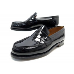 NEUF CHAUSSURES JM WESTON MOCASSINS 180 3.5D 37.5 EN CUIR VERNIS NOIR SHOES 620€