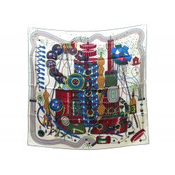 NEUF FOULARD HERMES LE LABORATOIRE DU TEMPS CARRE 90 MARIE SOIE BOITE SCARF 375€