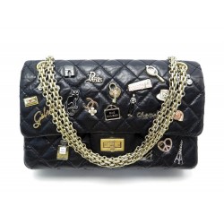 RARE SAC A MAIN CHANEL 2.55 M LUCKY CHARMS CUIR MATELASSE BANDOULIERE BAG 6850€