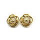 NEUF BOUCLES D'OREILLES CHANEL 1995 LOGO CC & PERLES EN METAL DORE EARRINGS 590€