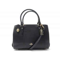 NEUF SAC A MAIN COACH BROOKLYN 28 56839 BANDOULIERE EN CUIR GRAINE NOIR BAG 450€