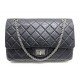 NEUF SAC A MAIN CHANEL 2.55 MADEMOISELLE CUIR VIEILLI NOIR 