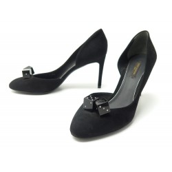 NEUF CHAUSSURES LOUIS VUITTON GAMBLE 39 ESCARPINS EN DAIM NOIR PUMP SHOES 935€