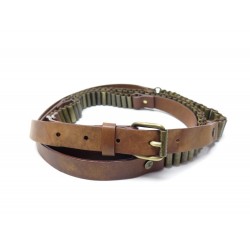 NEUF CEINTURE CELINE CARTOUCHE T75 EN CUIR MARRON NEW BROWN LEATHER BELT 410€