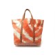 SAC A MAIN VANESSA BRUNO CABAS GM EN CUIR ET PYTHON ORANGE LEATHER HAND TOTE BAG