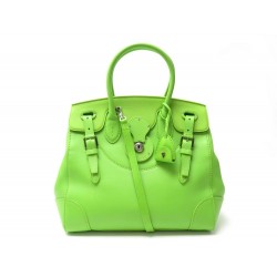 SAC A MAIN RALPH LAUREN RICKY 33 BANDOULIERE EN CUIR VERT LEATHER HAND BAG 2800€