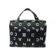 SAC VOYAGE CHANEL 1997 TOILE NOIR LETTRES LOGO LETTERS CANVAS TOTE BAG 3200€