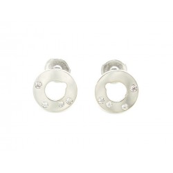 BOUCLES D'OREILLE DINH VAN CIBLE EN OR BLANC & DIAMANTS WHITE GOLD EARRINGS 950€