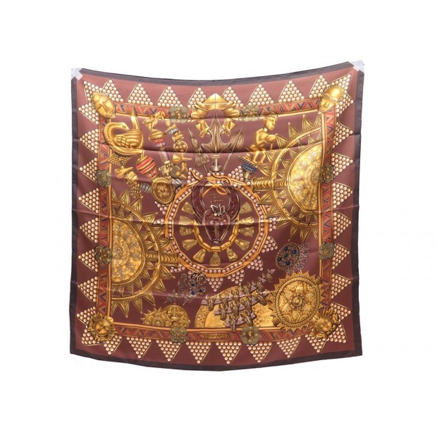 NEUF FOULARD HERMES L'OR DES CHEFS CARRE 90 METZ EN SOIE + BOITE SILK SCARF 375€