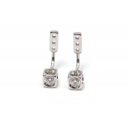 NEUF DESSOUS DE BOUCLES D'OREILLES DINH VAN LE CUBE OR BLANC 18K DIAMANT 960€