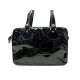 NEUF SAC A MAIN COURREGES CABAS LOGO EN CUIR VERNIS NOIR PATENT HAND BAG 980€