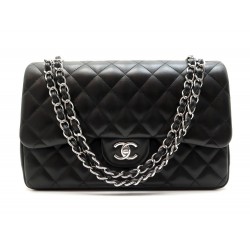 SAC A MAIN CHANEL TIMELESS JUMBO A58600 BANDOULIERE CUIR AGNEAU & PALLADIE 6600€