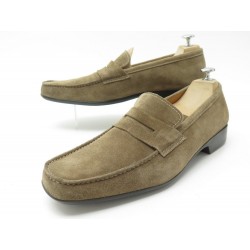 NEUF CHAUSSURES JM WESTON MOCASSINS 625 10.5D 44.5 EN DAIM MARRON LOAFERS 580€