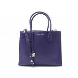 SAC A MAIN MICHAEL KORS MERCER 30F6SM9T3L BANDOULIERE EN CUIR GRAINE VIOLET 350€