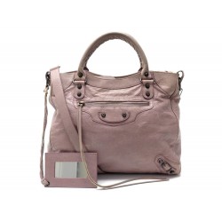 SAC A MAIN BALENCIAGA CLASSIC VELO 235216 BANDOULIERE CUIR VIEUX ROSE BAG 1500€