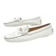 CHAUSSURES TOD'S GOMMINO 41 MOCASSINS FEMME EN CUIR VERNI BLANC SAC SHOES 320€