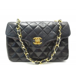 VINTAGE SAC A MAIN CHANEL MINI TIMELESS CUIR MATELASSE NOIR BANDOULIERE 5500€