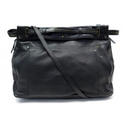 SAC A MAIN JEROME DREYFUSS CARLOS BANDOULIERE EN CUIR NOIR LEATHER HAND BAG 960€