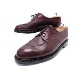 CHAUSSURES JM WESTON DERBY DEMI CHASSE 7D 41 EN CUIR BORDEAUX LEATHER SHOES 790€